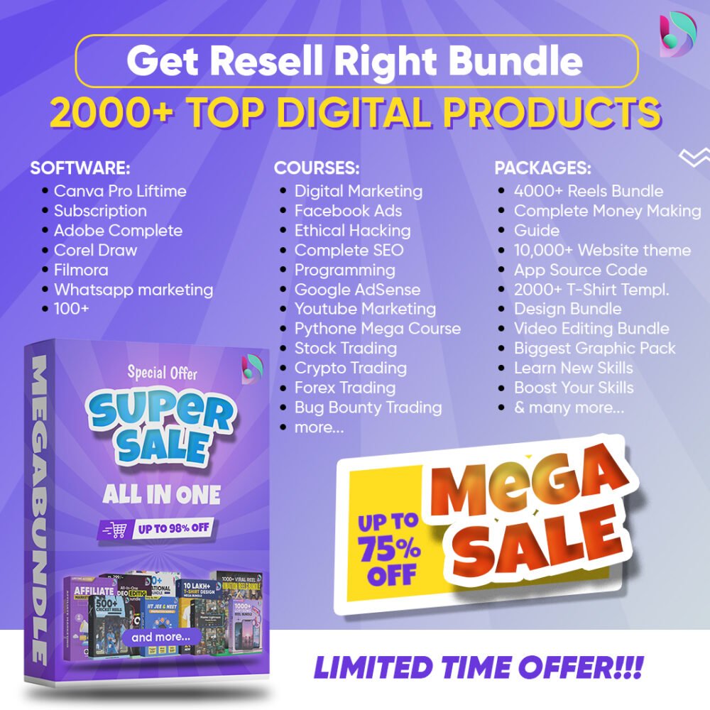 All-In-One 2000+ Top Selling Digital Products Bundle